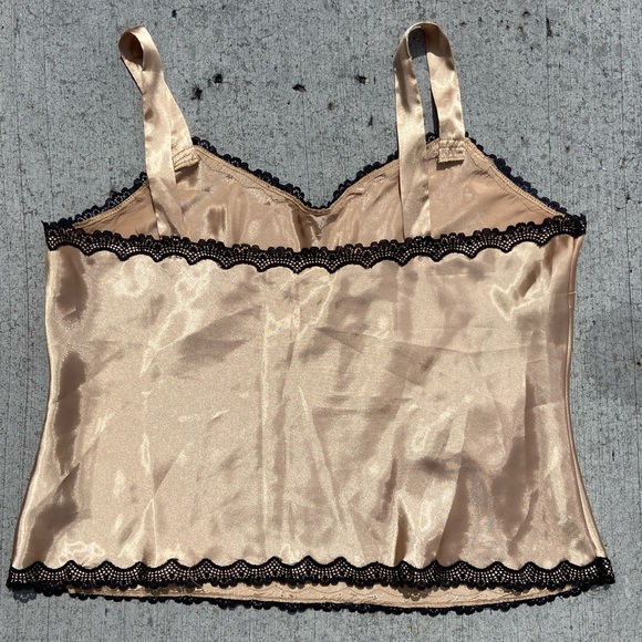 Vintage Y2K Lingerie Strappy Lace Pajama Tank Top - Picture 2 of 4